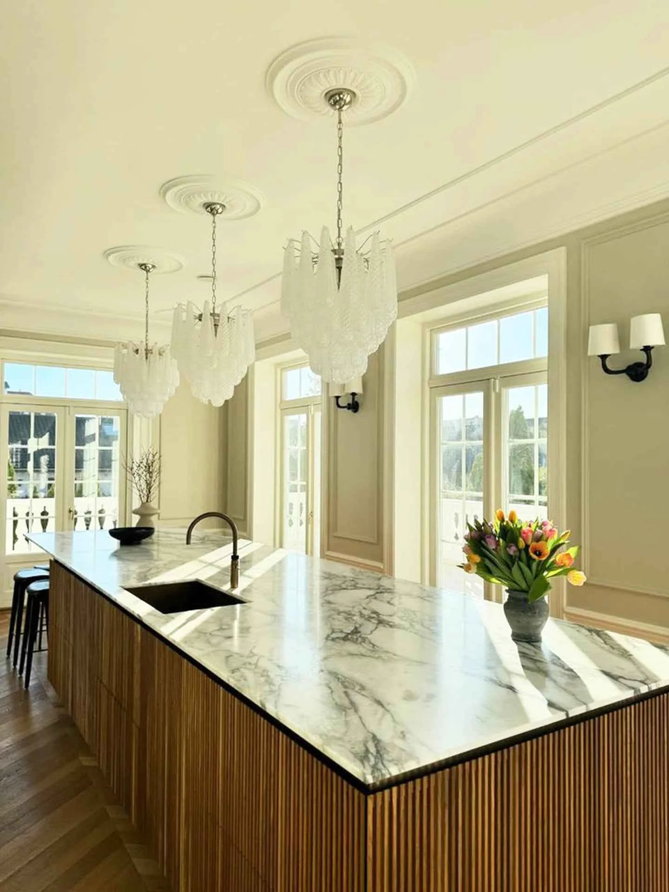 glass chandelier - back view
