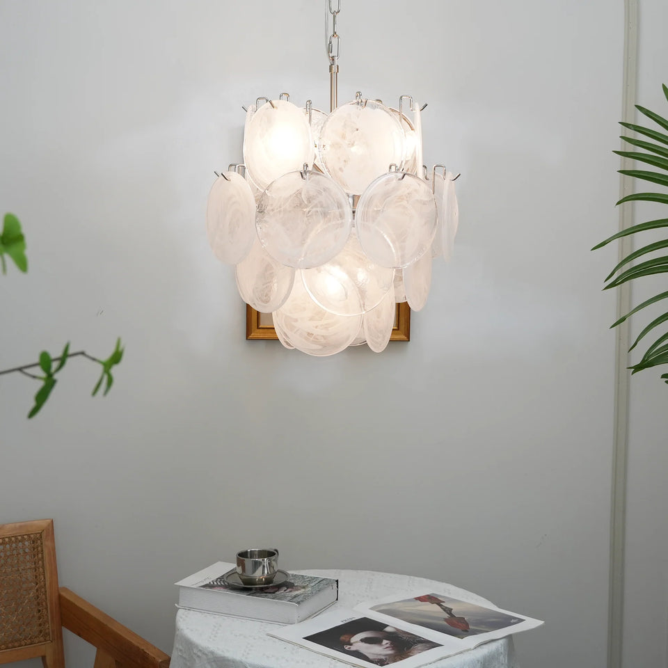 glass chandelier - top view