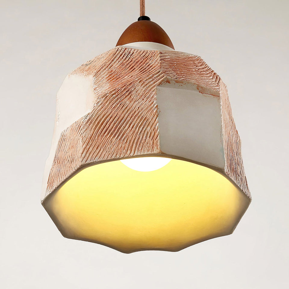 Walnut color pendant light - top view