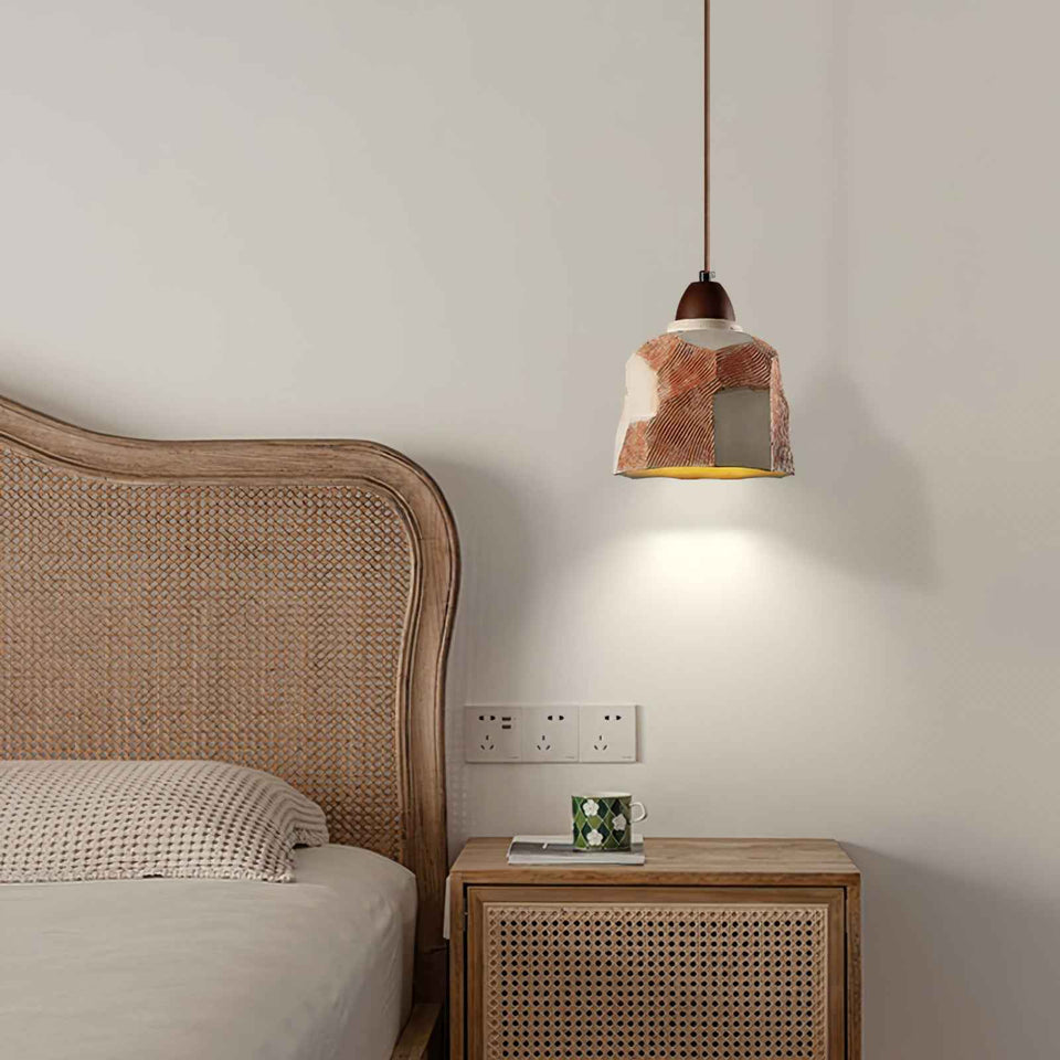 Walnut color pendant light - back view