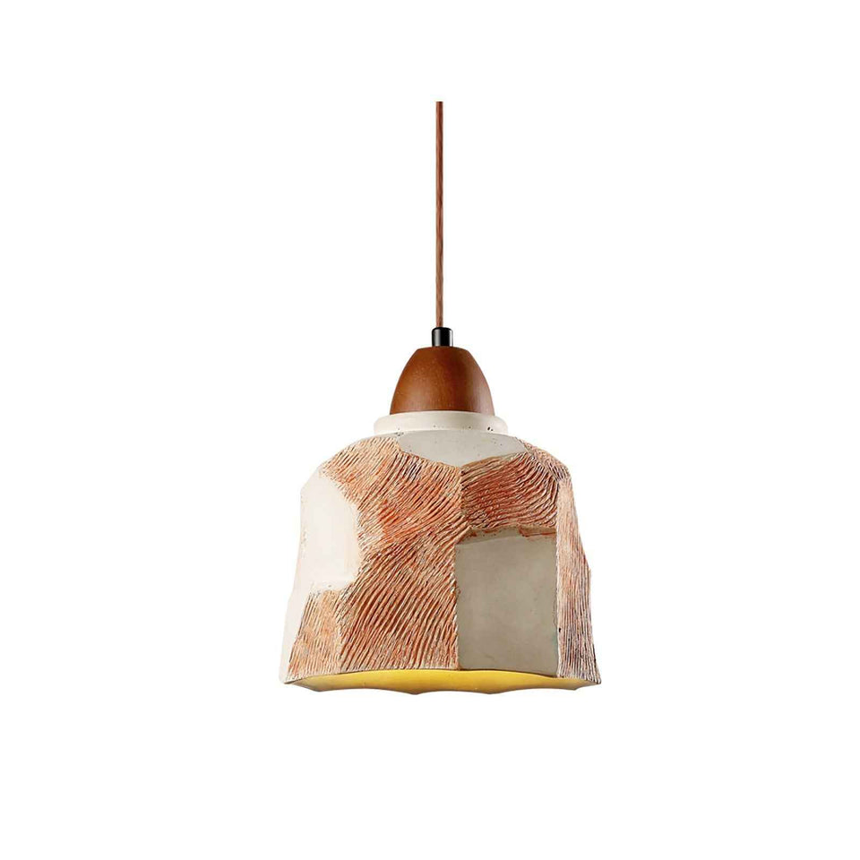 Walnut color pendant light - front view