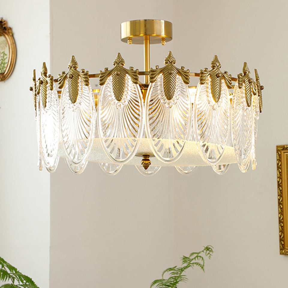 Gold & Clear glass chandelier - additional view 8