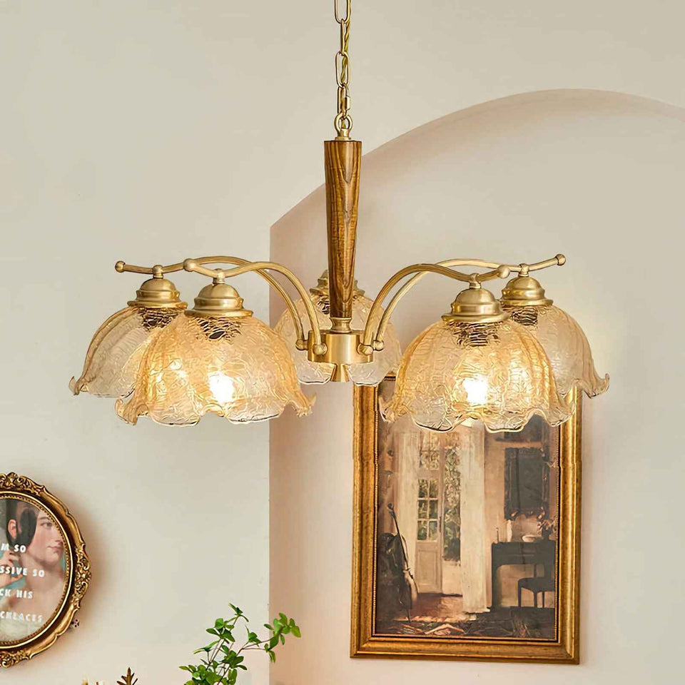 Gold chandelier - detail view
