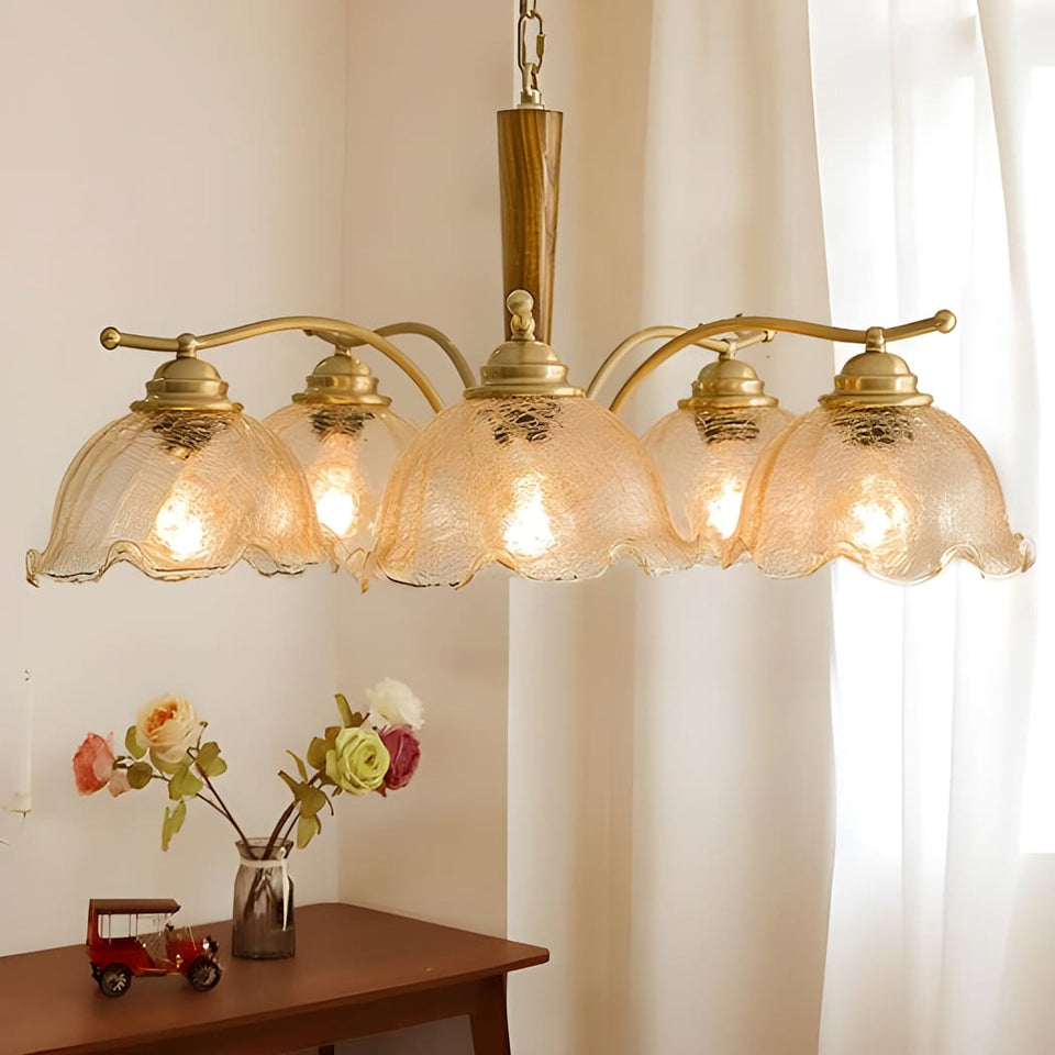 Gold chandelier - top view