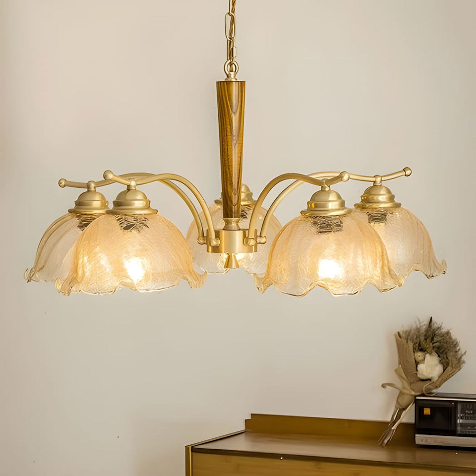 Gold chandelier - close-up detail