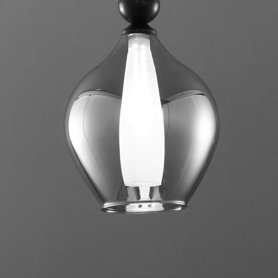 Black & Smoke Grey glass pendant light - additional view 13