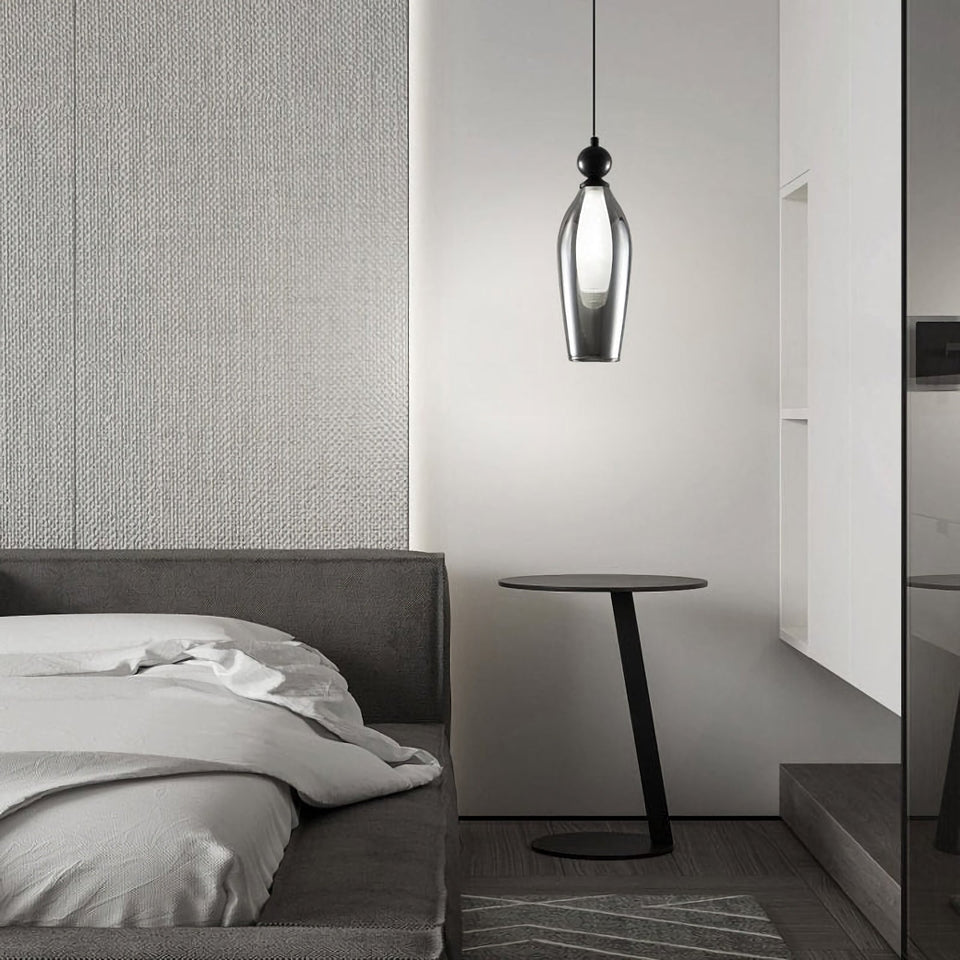 Black & Smoke Grey glass pendant light - additional view 8