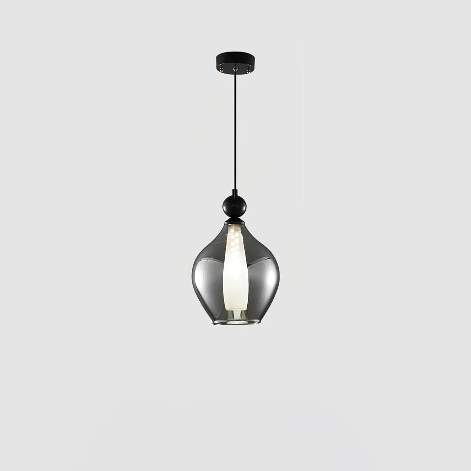 Black & Smoke Grey glass pendant light - additional view 10