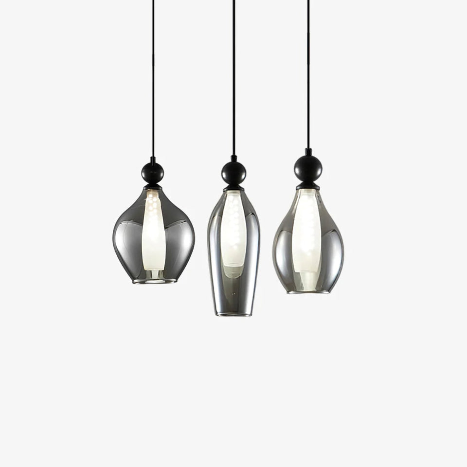 Black & Smoke Grey glass pendant light - additional view 9