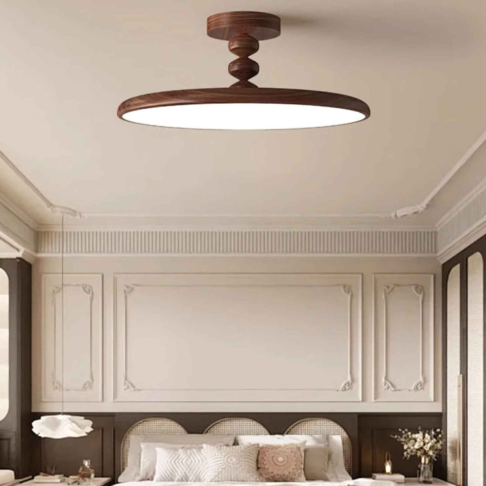 Walnut Color & White walnut ceiling light - detail view