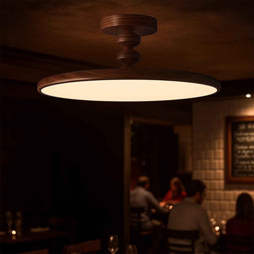 Walnut Color & White walnut ceiling light - back view