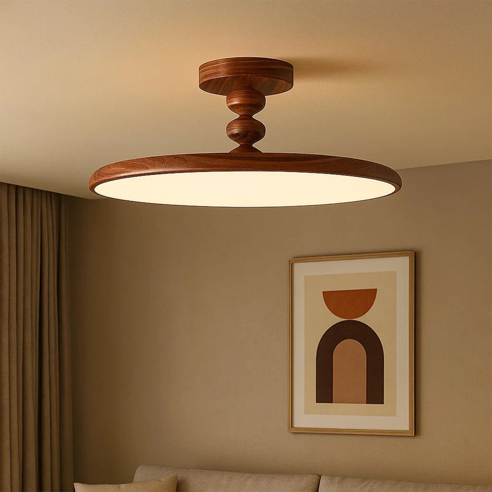 Walnut Color & White walnut ceiling light - top view