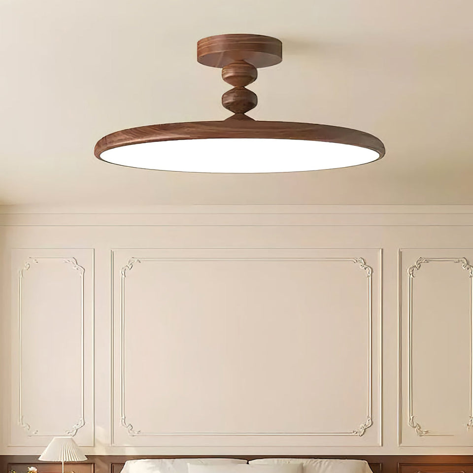 Walnut Color & White walnut ceiling light - close-up detail