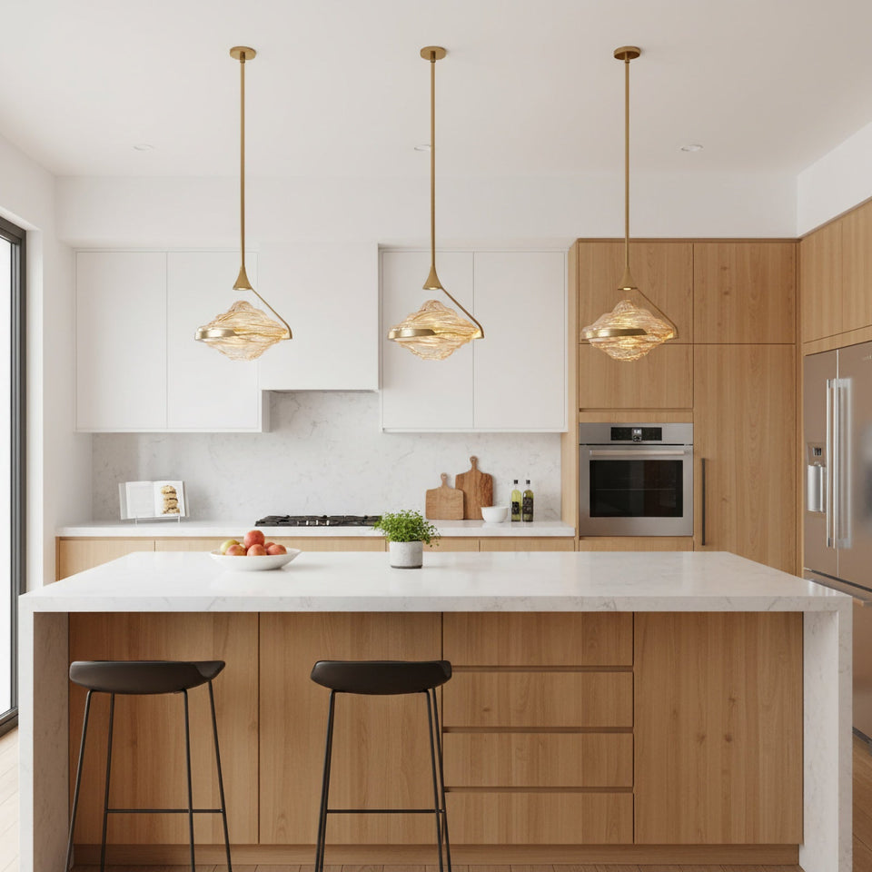 glass pendant light - close-up detail