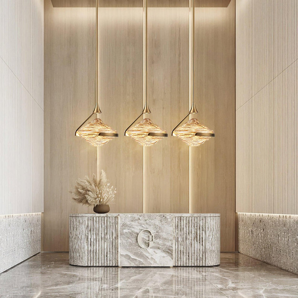 glass pendant light - top view