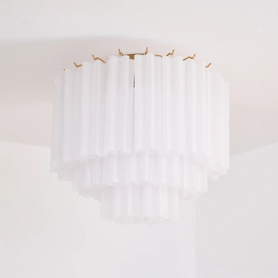 White + Gold glass ceiling light - top view