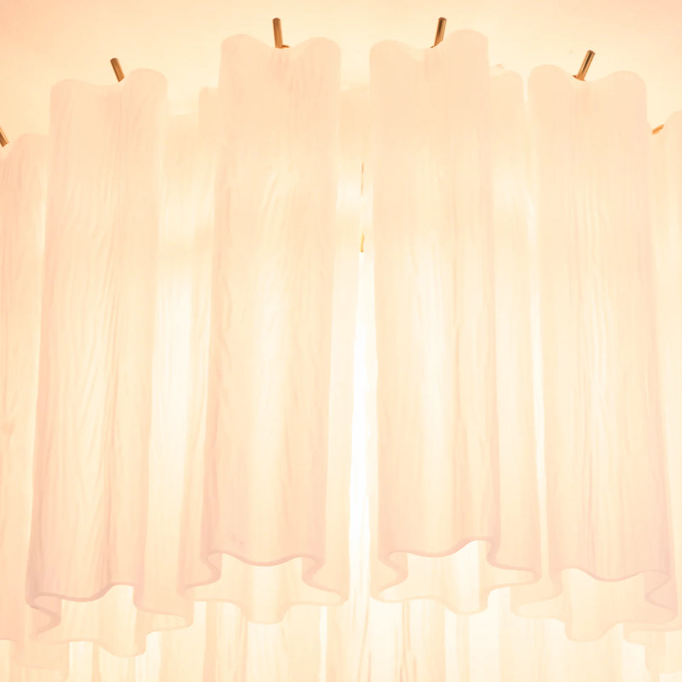 White + Gold glass ceiling light - close-up detail
