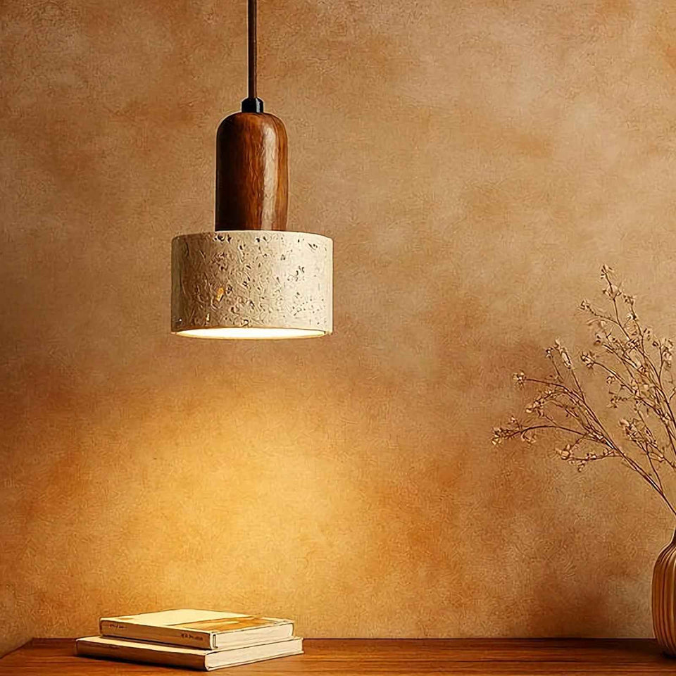 Walnut Wood wood pendant light - back view