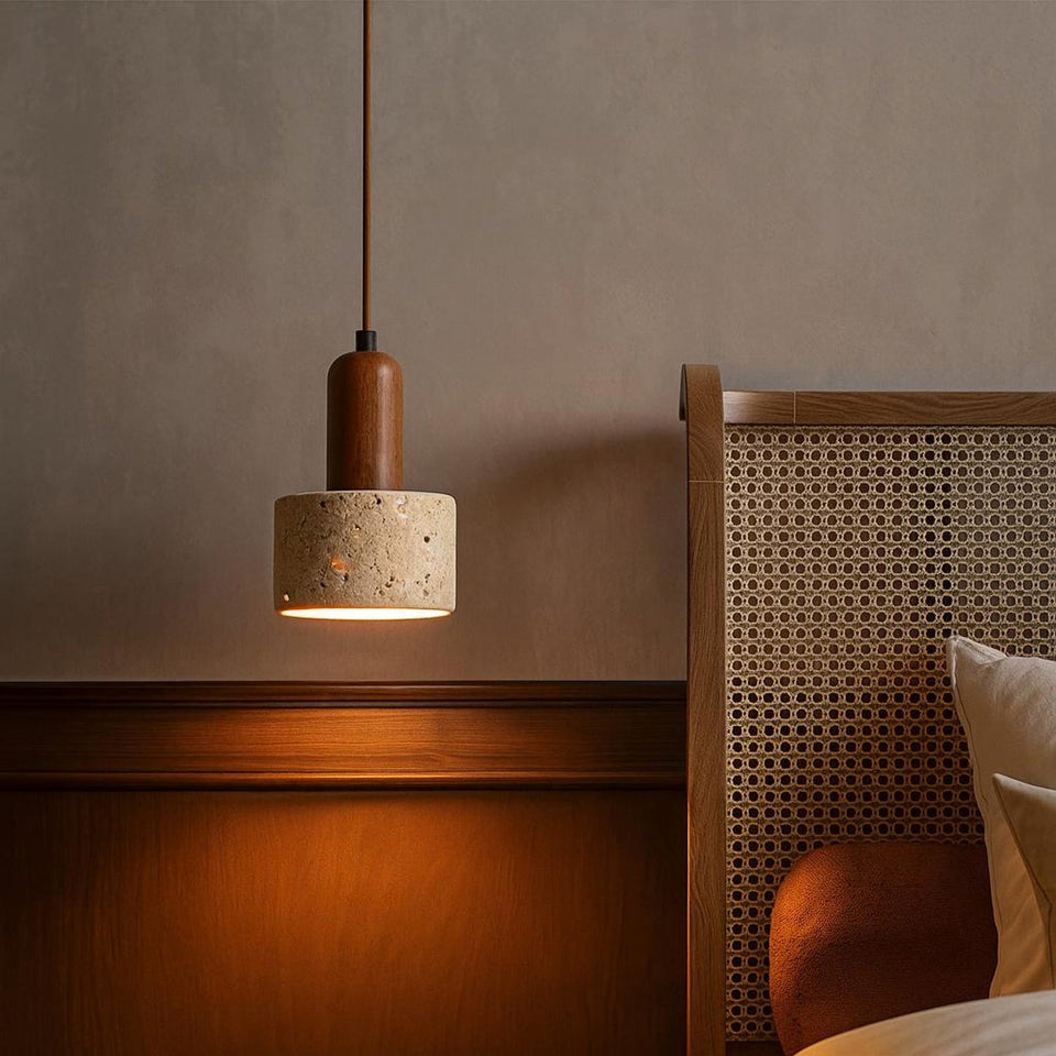 Walnut Wood wood pendant light - top view