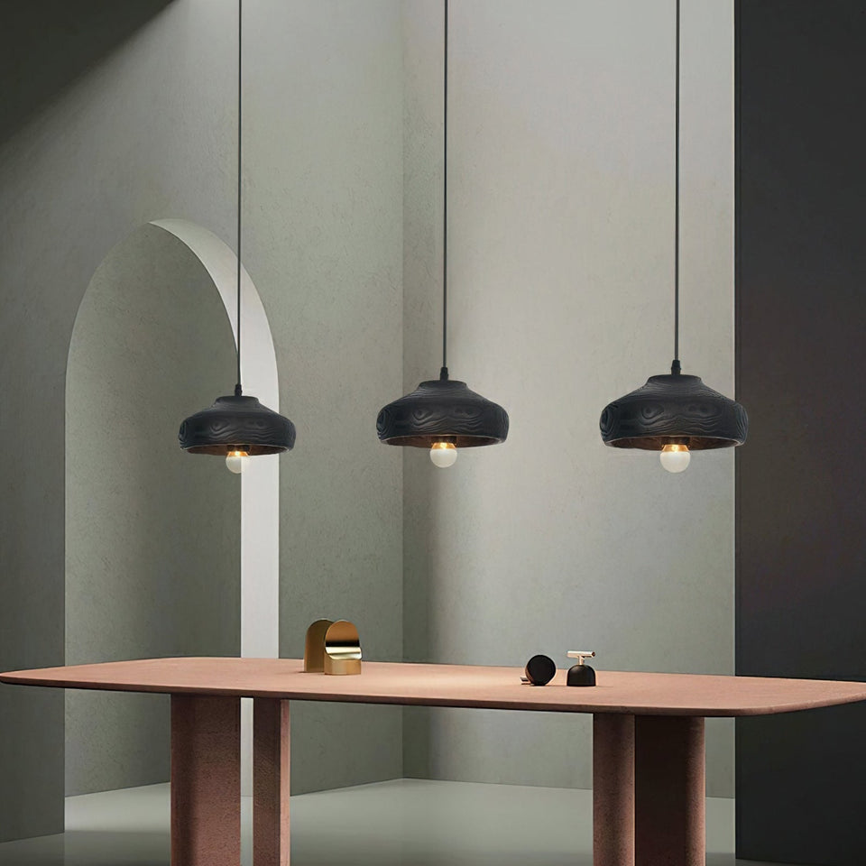 Black wood pendant light - lifestyle setting