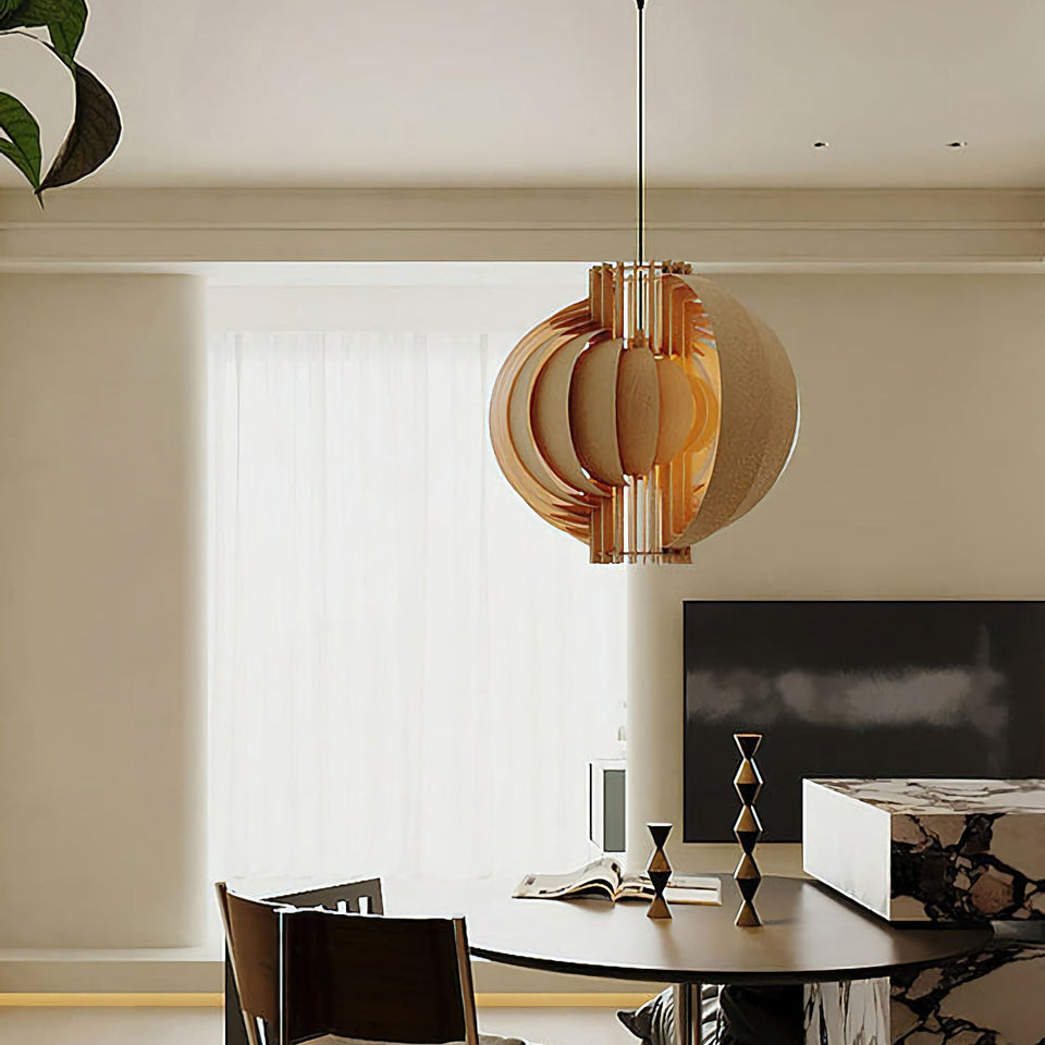 wood pendant light - lifestyle setting
