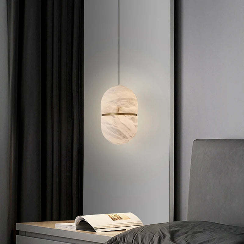 Capsule Alabaster Pendant Light