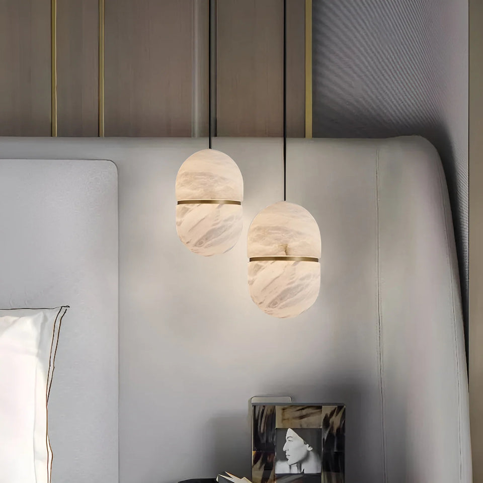 Capsule Alabaster Pendant Light