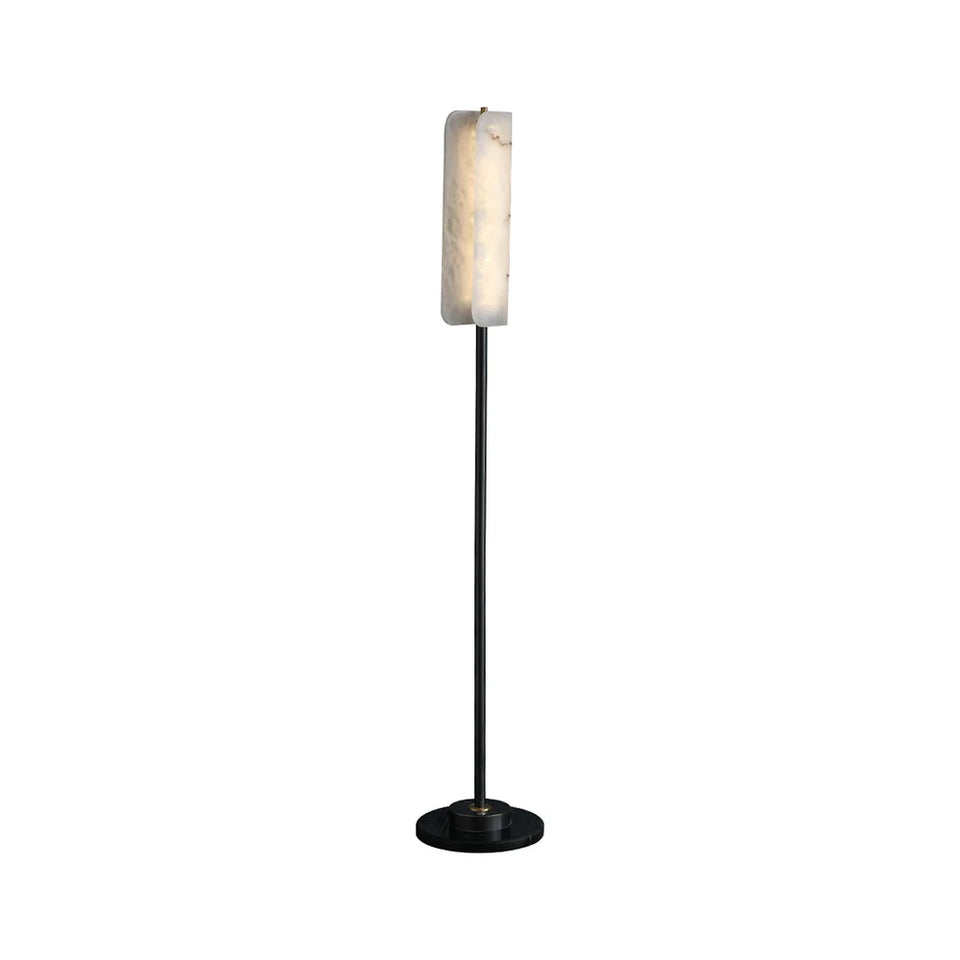 Alabaster Years Black Marble Floor Lamp