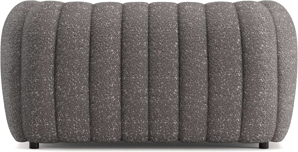 Charcoal Gray Vertical Channel Tufted 3 Piece Sofa Set