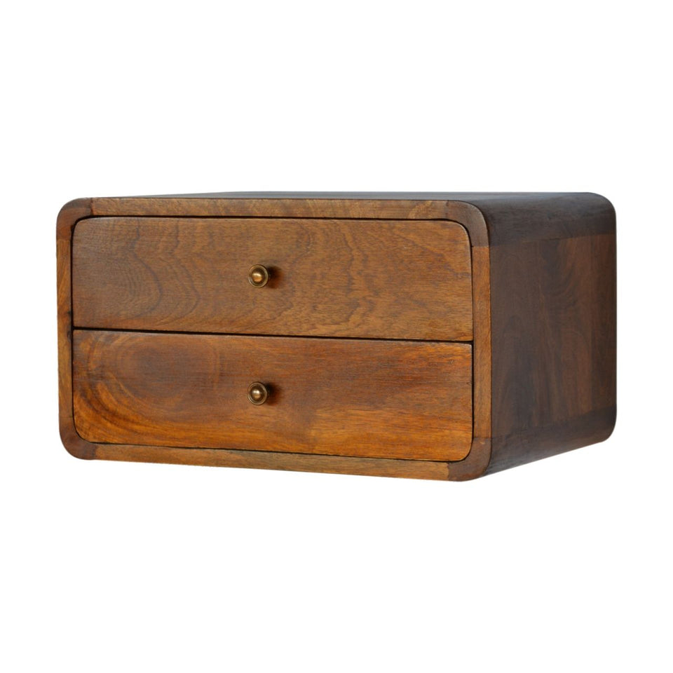Curved Wall Mounted Bedside Nightstand
