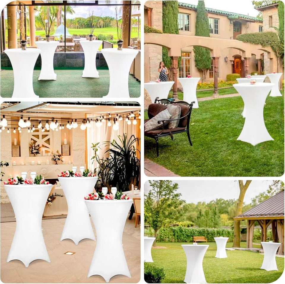 White Spandex Square Cocktail Table Covers 32x43Inches