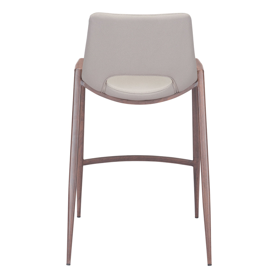Desi Counter Stool (Set of 2) Beige & Walnut