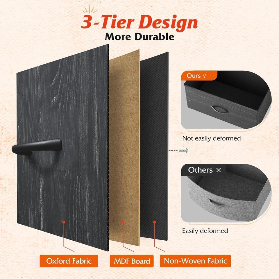 TV Stand For 45 Inch TV With Durable Fabric Drawers