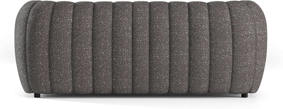 Charcoal Gray Vertical Channel Tufted 3 Piece Sofa Set