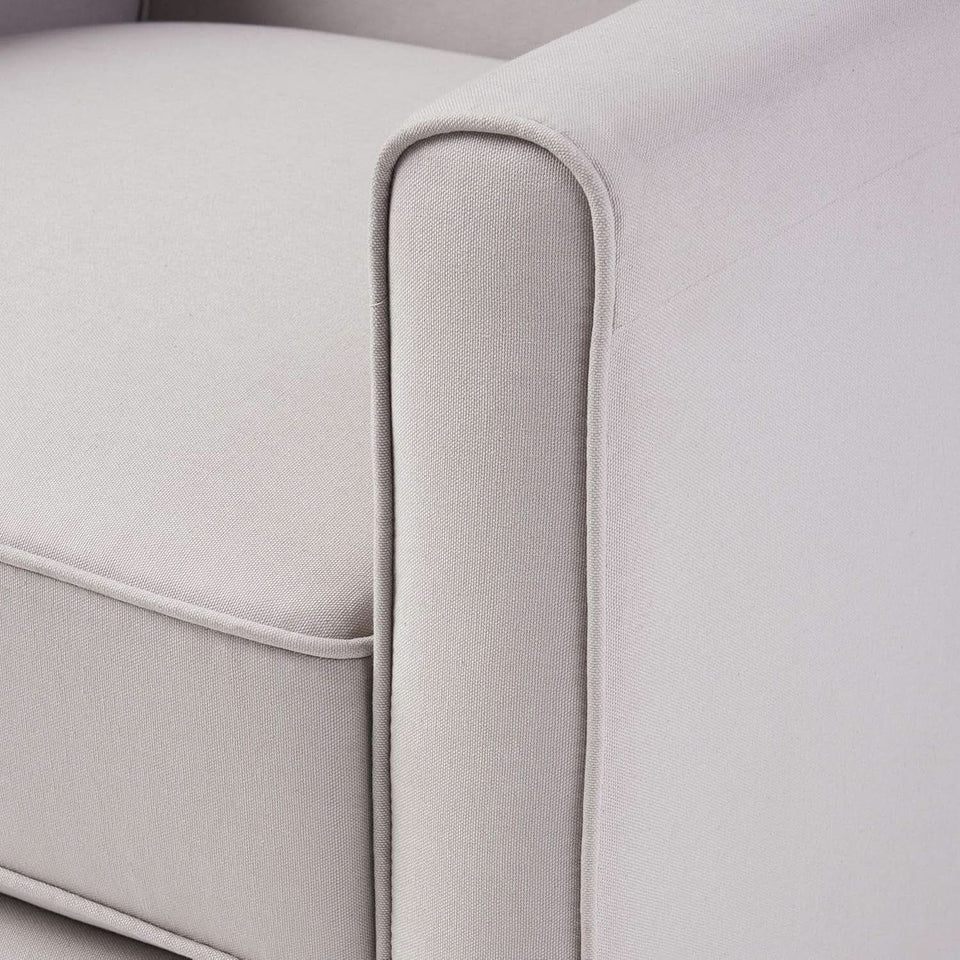 Light Gray Fabric Recliner Set 2 Low Profile Chairs
