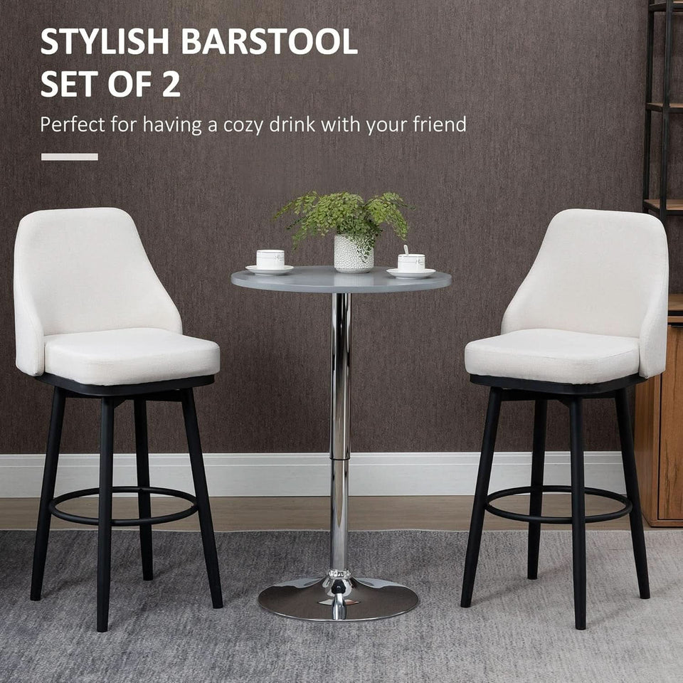 Modern 360 Degree Swivel Bar Stools Set of Two
