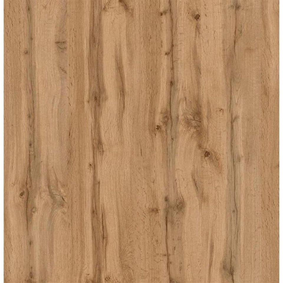 Oak Laminate Finish Extendable Dining Table With Two Leaves
