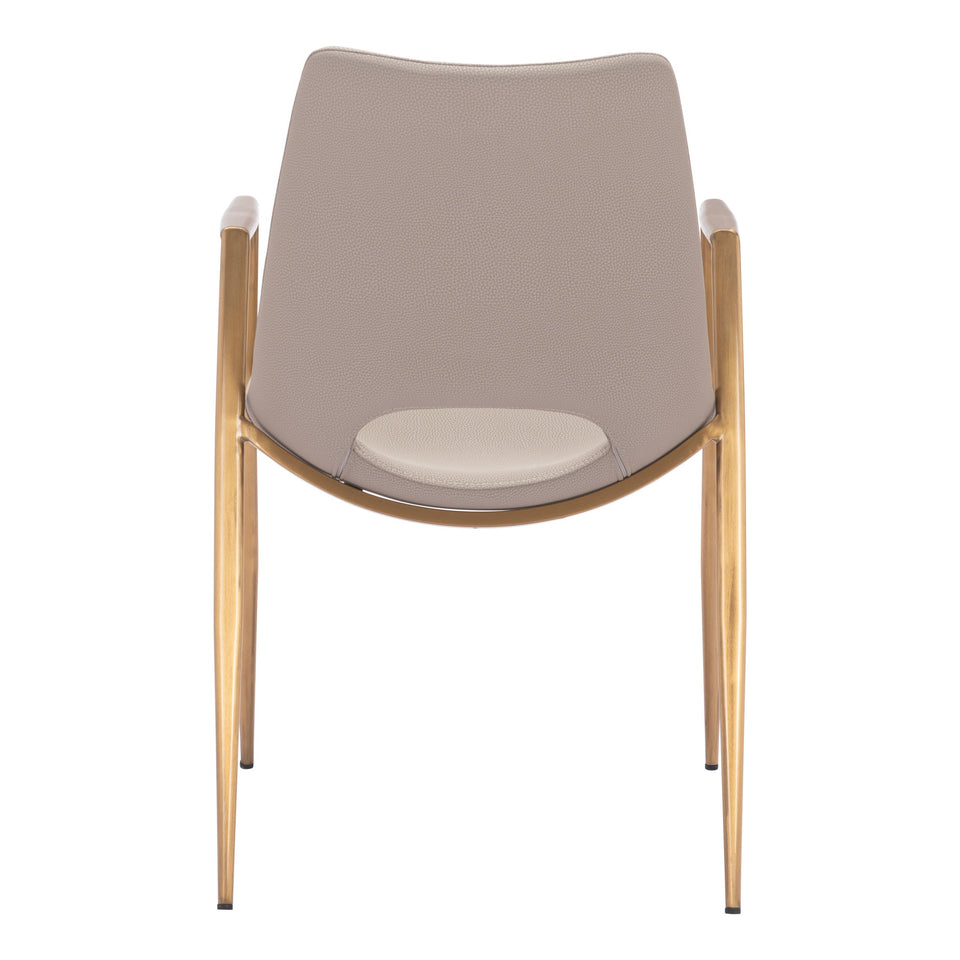 Desi Dining Chair (Set of 2) Beige & Gold
