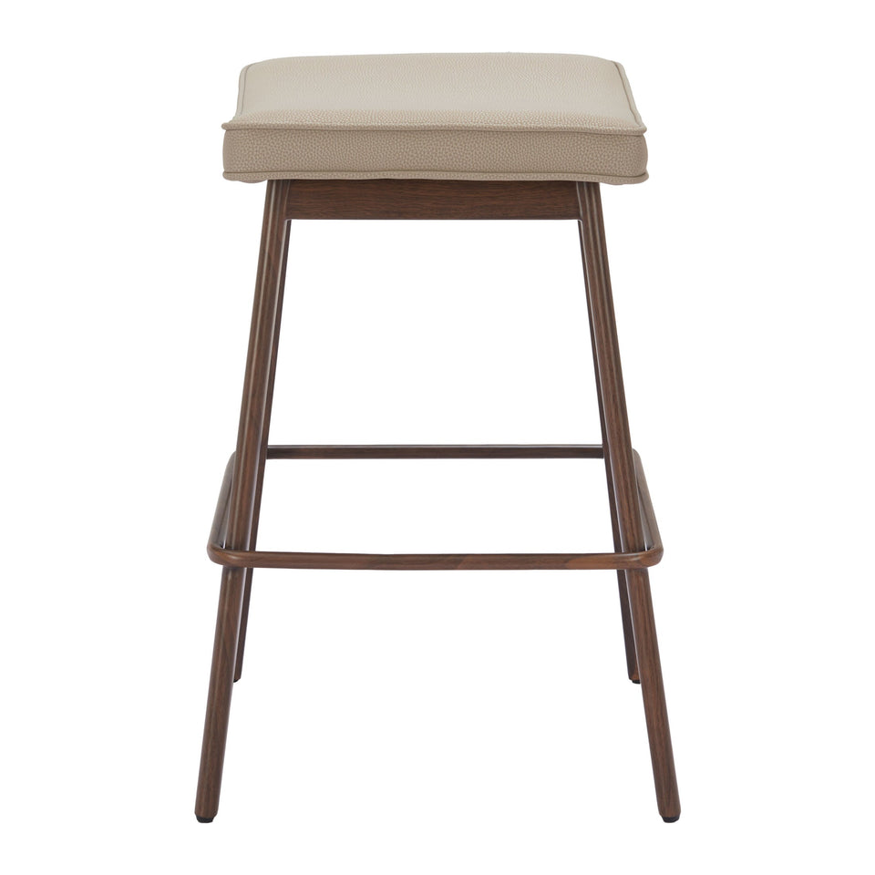 Divat Counter Stool (Set of 2) Beige & Walnut