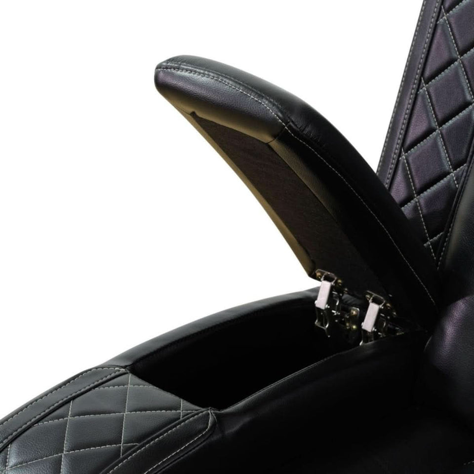 Electric Power Recliner Sofa Black With USB Charging Ports
