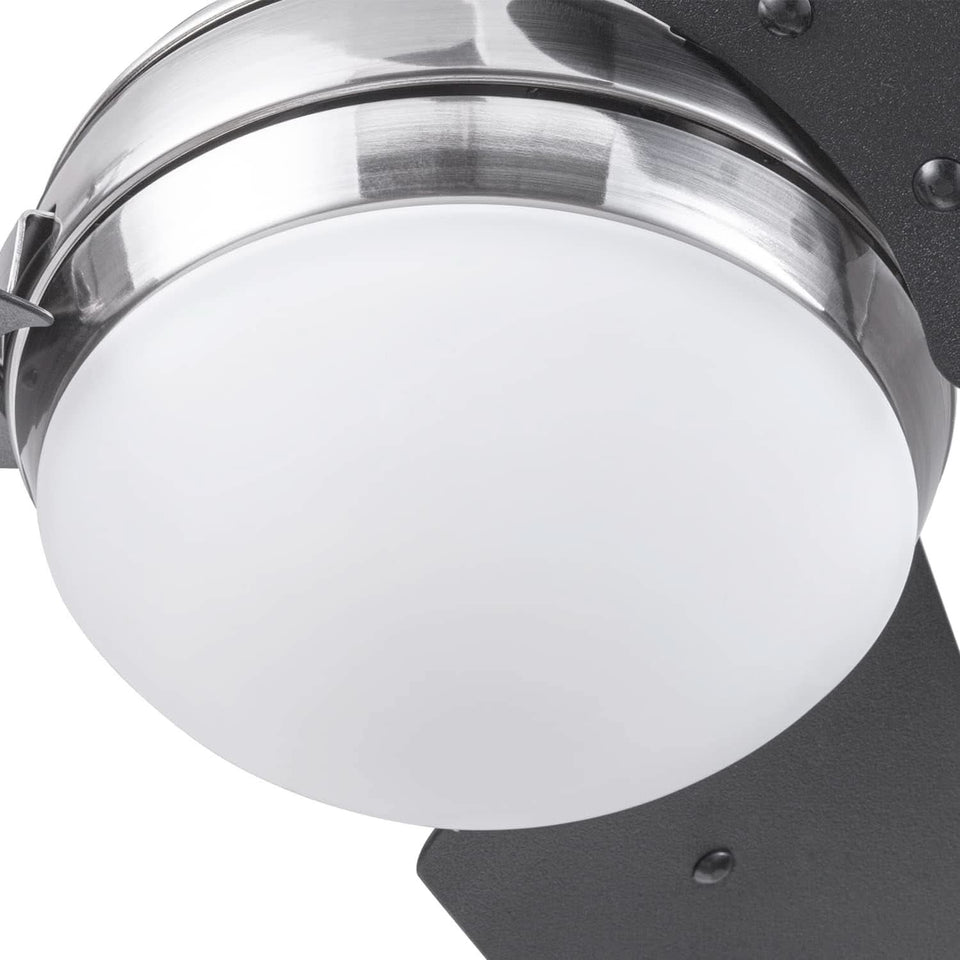 52 Inch Brushed Nickel LED Ceiling Fan With Remote
