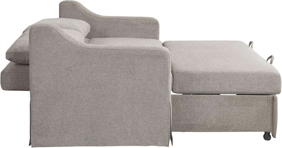 Full Size Slipcovered Convertible Sleeper Sofa Comfortably