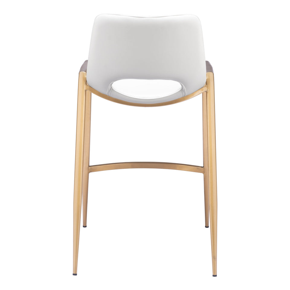 Desi Counter Stool (Set of 2) White & Gold