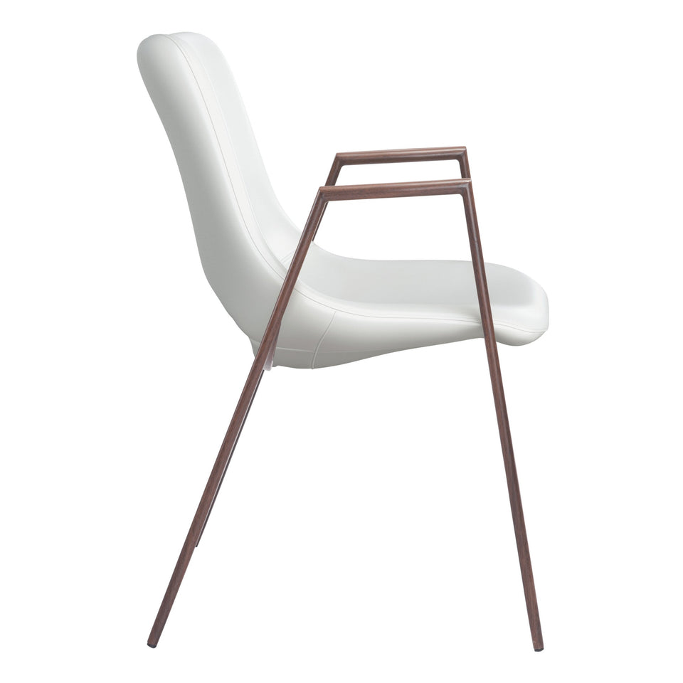 Desi Dining Chair (Set of 2) White & Walnut