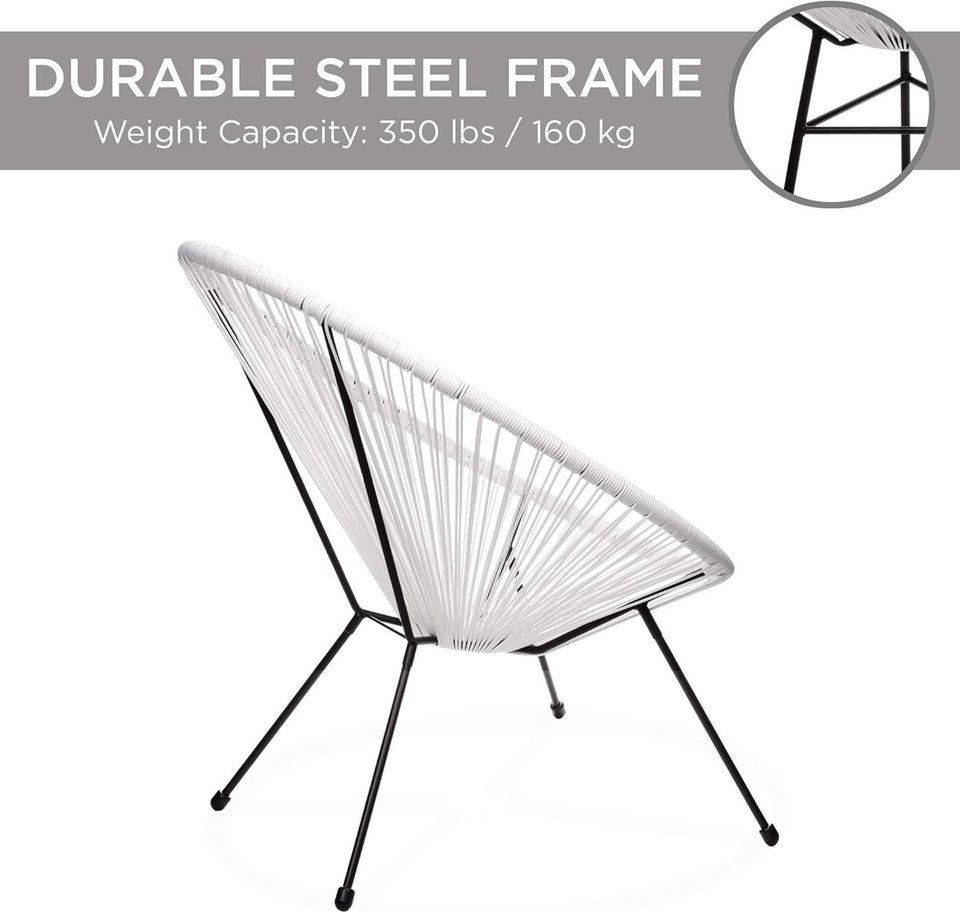 Acapulco White All-Weather Outdoor 3-Piece Patio Set