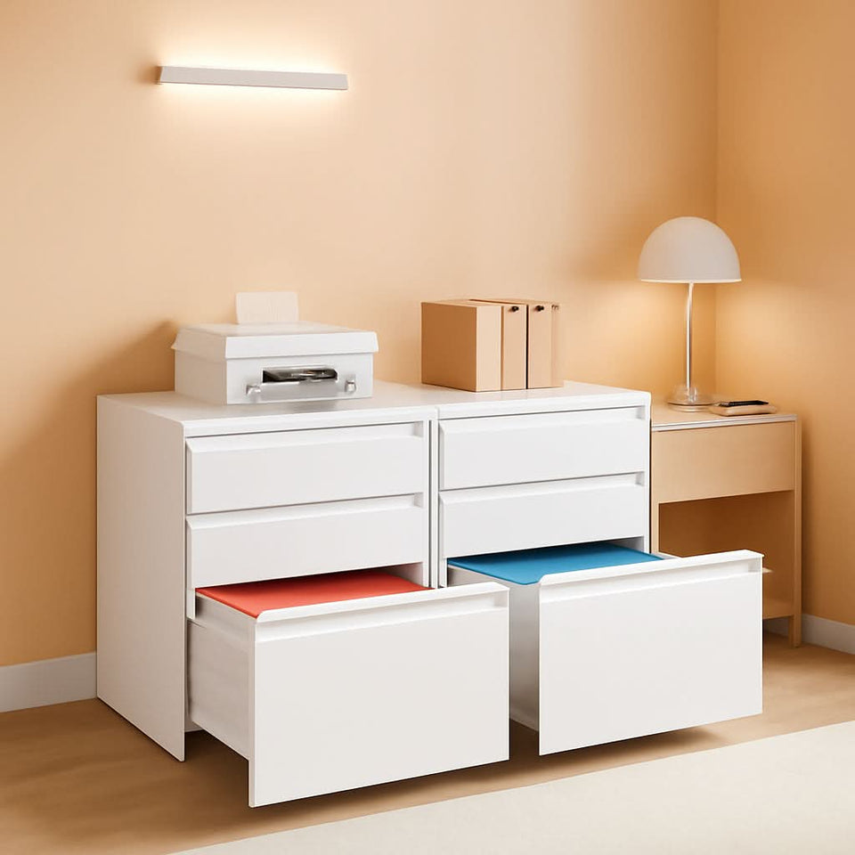 Locking 3-Drawer Rolling File Cabinet For Home Office