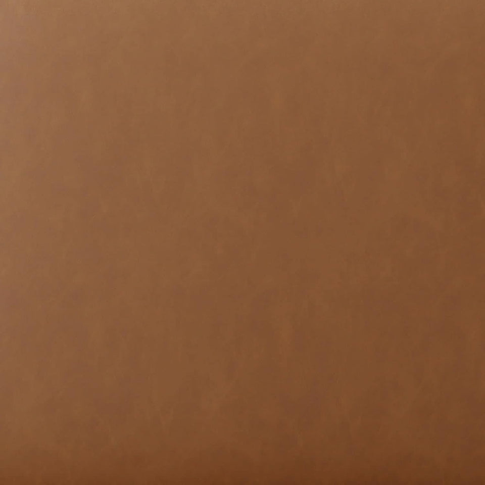 19-Inch Round Caramel Faux Leather Ottoman Footrest