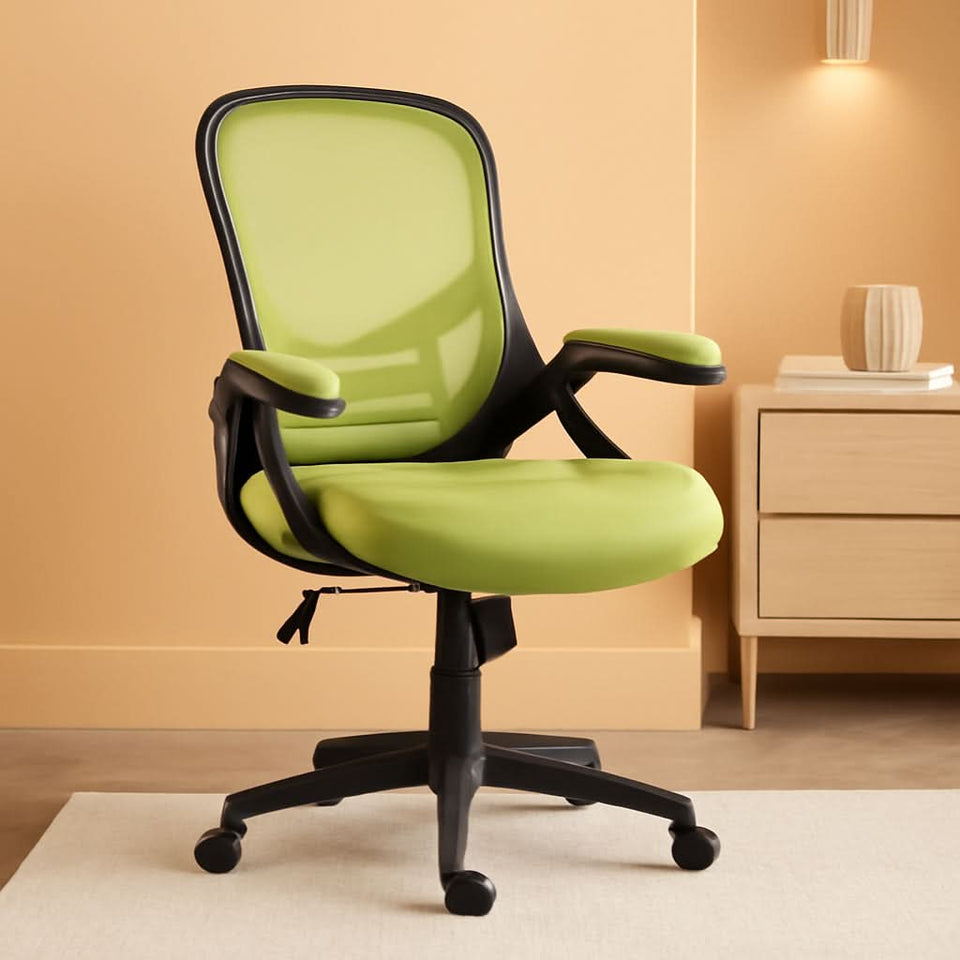 Ergonomic Mesh Back Office Chair Lumbar Support Black Green