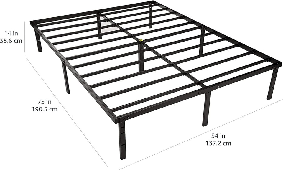 Full Platform Bed Frame With Storage Noiseless Heavy Duty