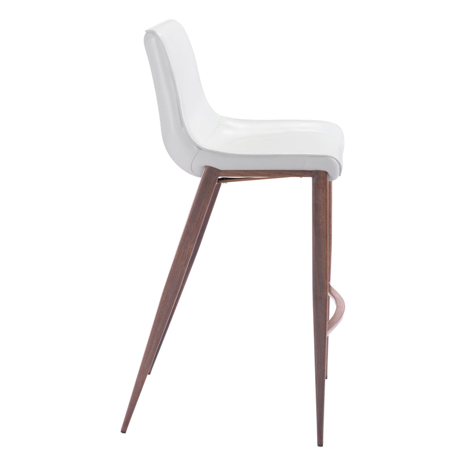 Magnus Barstool (Set of 2) White & Walnut